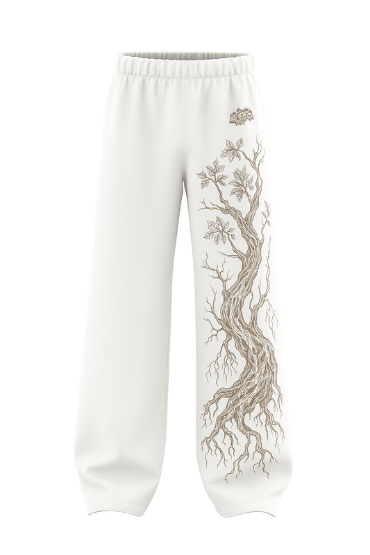 SHREEMSY White Botanical Tree Art Baggy Pants