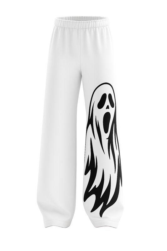 SHREEMSY Ghost Fade White Baggy Pants