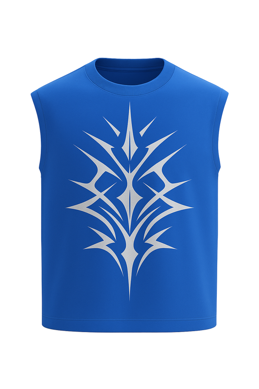 SHREEMSY Royal Blue Tribal Spikes Vest
