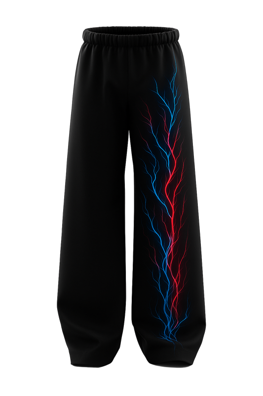 SHREEMSY Black Lightning Fusion Baggy Pants