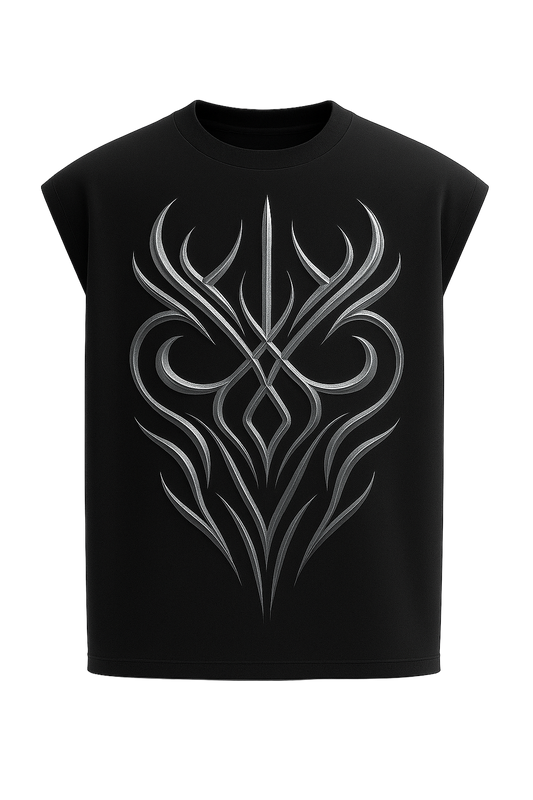 SHREEMSY Black Chrome Linework Vest