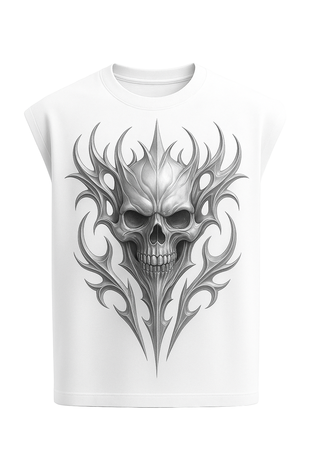 SHREEMSY White Inferno Skull Vest