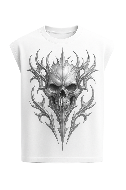 SHREEMSY White Inferno Skull Vest