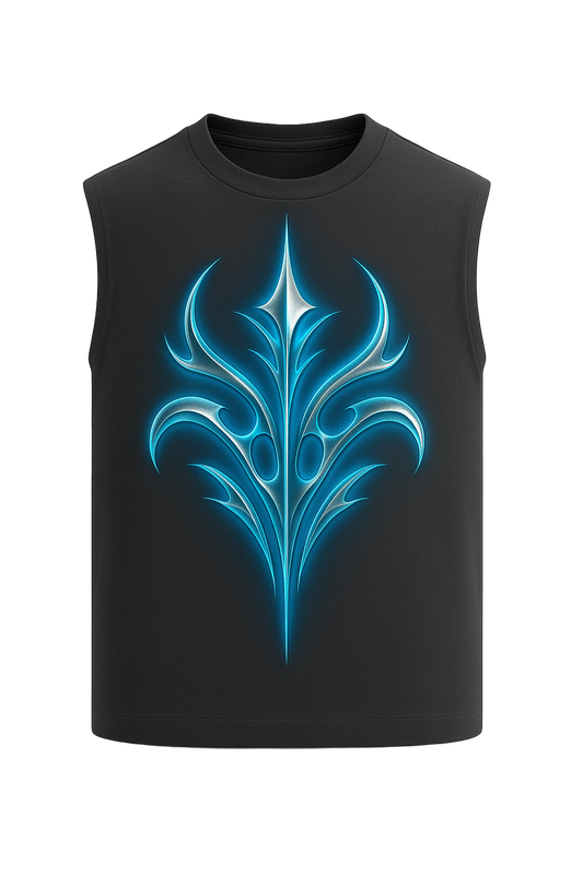 SHREEMSY Blue Chrome Tribal Vest
