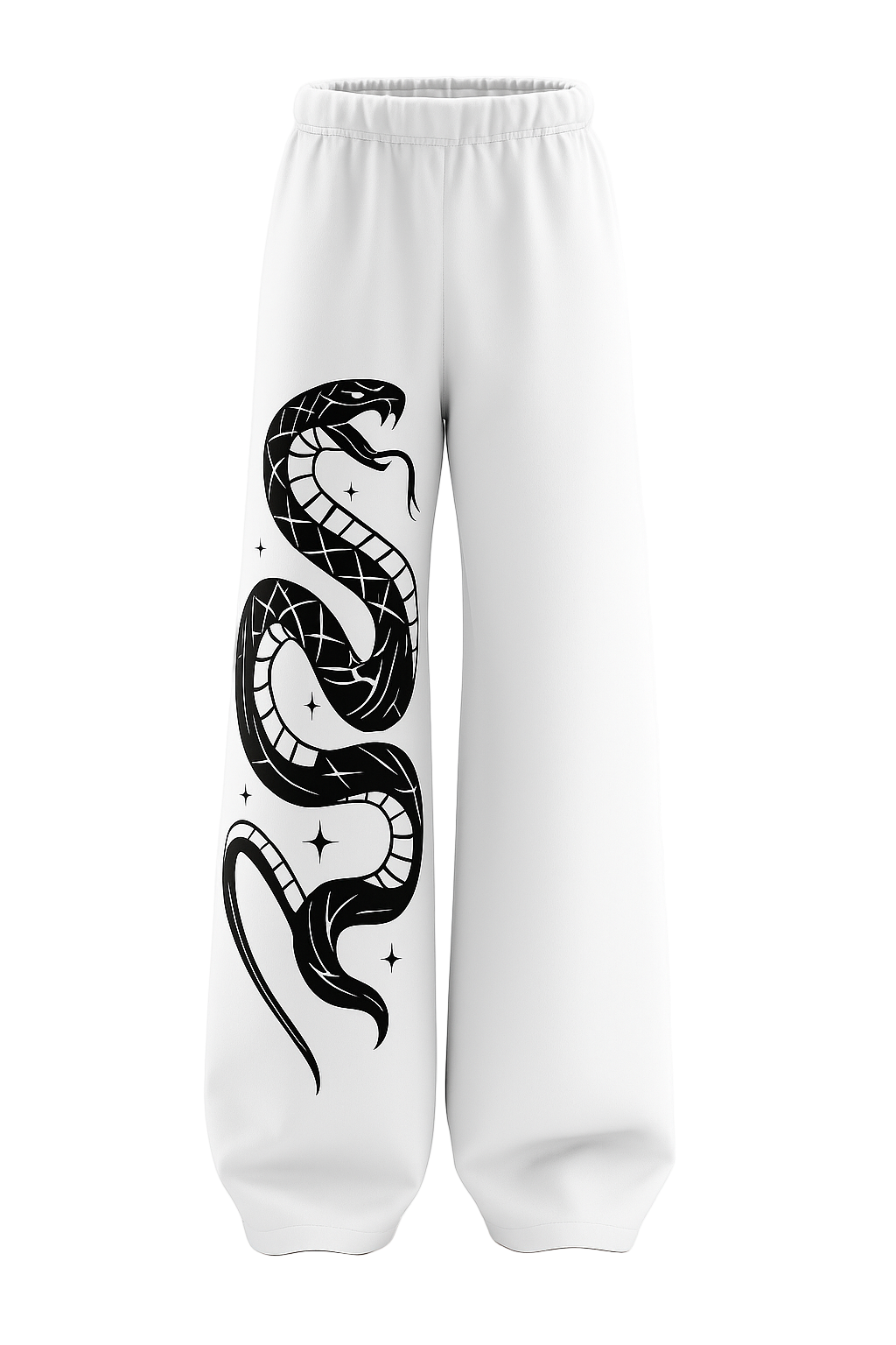 SHREEMSY White Serpent Shadow Baggy Pants