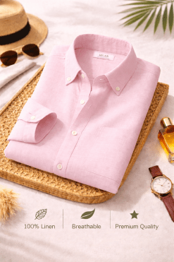 Baby Pink Premium Linen Shirt